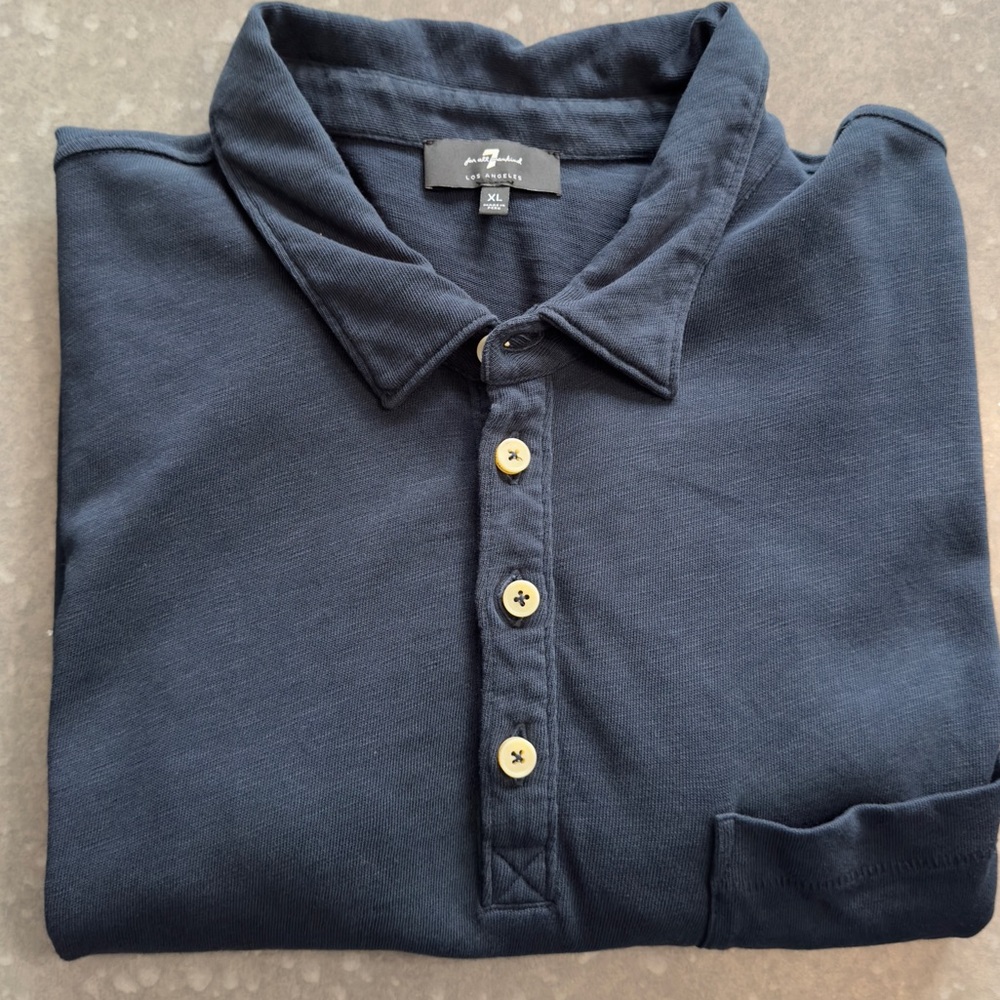 7 For All Mankind Mens Polo Shirt